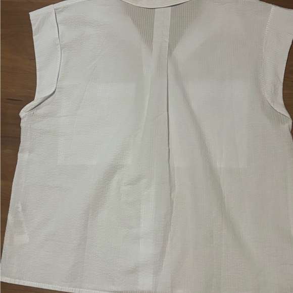 Frame Denim Light Blue Cap Sleeve Blouse - Picture 3 of 4